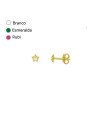 Brinco Estrela com Pedra - 00 - 4mm x 4mm - 0.39gr