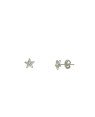 Brinco de Estrela com Uma Pedra de Strass no Centro - G5 - 5mm x 5mm - 0.38gr