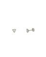 Brinco Triangulo com Uma Pedra de Strass no Centro - G5 - 4mm x 4mm - 0.49gr
