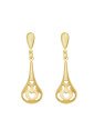Brinco Tranca Gota com Gota Dupla Vazada - 00 - 10mm x 35mm - 2.03gr