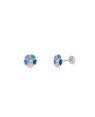 Brinco Rosinha com Resina de Varias Cores - G5 - 6mm x 6mm - 0.84gr