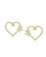 Brinco Fundicao - 84 Zirconia - Coracao Vaz c/ Flor - Faz Lado - 00 - 20mm x 15mm - 2.85gr