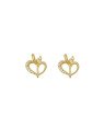 Brinco Fundicao - 18 Zirconia - Coracao Deslocado Vaz Lateral 10mm - 00 - 10mm x 10mm - 1.41gr
