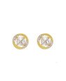 Brinco Fund - 34 Zirconia - Red Lateral c/ Pedra Meio 12mm c/ Rodio(Faz Lado) - 00 - 12mm x 12mm - 3.67gr