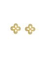 Brinco Fundicao - 24 Zirconia - Trevo Centro Vaz 10mm - 00 - 10mm x 10mm - 2.16gr
