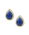 Brinco Fundicao - 50 Zirconia - Gota Centro Pedra Saphira 20mm (Linha Princess) - 00 - 14mm x 20mm - 4.59gr
