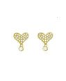 Brinco Fundicao - 46 Zirconia - Coracao c/ Ponto de Luz - 00 - 12mm x 14mm - 2.66gr