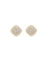 Brinco Fundicao - 72 Zirconia - Losango 12mm c/ Detalhe Liso c/ Rodio - 00 - 12mm x 12mm - 2.59gr