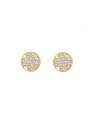 Brinco Fundicao - 56 Zirconia - Redondo Vaz c/ Trevo de 10mm c/ Rodio - 00 - 10mm x 10mm - 2.16gr