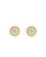 Brinco Fundicao - 34 Zirconia - Redondo 12mm c/ Flor - 00 - 12mm x 12mm - 3.20gr