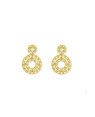 Brinco Fundicao - 60 Zirconia - Trc Redonda c/ 2 Redondo Vaz  - 00 - 11mm x 16mm - 2.56gr