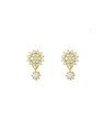 Brinco Fundicao - 40 Zirconia - Trc Flor 10mm  Chatao c/ Pedra - 00 - 10mm x 15mm - 1.95gr