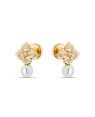 Brinco TP Flor Picotada 7mm c/ Perola 4mm - Pressao - 00 - 1mm x 1mm - 0.80gr