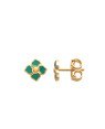 Brinco Flor 7mm c/ Resina (Verde Claro) - 00 - 8mm x 8mm - 0.68gr