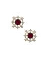 Brinco Fund - 18 Zirconia - Red Vaz c/ 4 Nav e 4 Losango c/ Pedra Centro Rubi (Linha Princess)) - 00 - 14mm x 14mm - 2.22gr