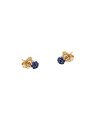 Brinco Fundicao - 14 Zirconia - Flor 4mm - Saphira - 00 - 4mm x 4mm - 0.58gr