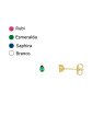Brinco Fundicao - 2 Zirconia - Gotinha 4mm - Saphira - 00 - 3mm x 4mm - 0.54gr