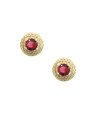 Brinco Fundicao - 110 Zirconia - Redondo 10mm Centro Solitario Rubi (Linha Princess) - 00 - 10mm x 10mm - 2.89gr