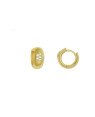 Brinco Fundicao - 14 Zirconia - Arg Lisa Peq c/ Florzinha no Meio  - 00 - 6mm x 11mm - 2.86gr