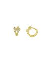 Brinco Fundicao - 8 Zirconia - Argola Vaz c/ Laco  - 00 - 8mm x 10mm - 1.60gr