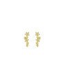 Brinco Fundicao - 28 Zirconia - 2 Estrelinhas Lisa 4 c/ Pedras - 00 - 4mm x 12mm - 0.92gr