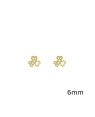 Brinco Fundicao - 12 Zirconia - Trevo c/ 1 Folha Vaz 2 c/ Pedras 6mm - 00 - 6mm x 6mm - 0.81gr