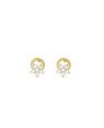 Brinco Fundicao - 12 Zirconia - Redondo Liso Vaz c/ Flor c/ Pedra 7mm - 00 - 7mm x 10mm - 1.37gr