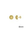 Brinco Usinado Meia Bola c/ Flor Diamantada 8mm - 00 - 8mm x 8mm - 1.47gr