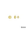 Brinco Usinado Meia Bola c/ Detalhe Borda c/ Flor Diam no Centro 6mm - 00 - 6mm x 6mm - 0.82gr