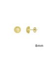 Brinco Usinado Meia Bola c/ Detalhe Borda c/ Flor Diam no Centro 8mm - 00 - 8mm x 8mm - 1.55gr