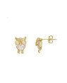 Brinco Fundicao - 2 Zirconia - Coruja 8mm - 00 - 8mm x 12mm - 3.00gr