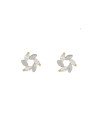 Brinco Fundicao - 6 Zirconia - Cata-Vento 10mm c/ Rodio - 00 - 10mm x 11mm - 1.95gr
