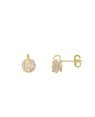Brinco Fundicao - 2 Zirconia - Redondo c/ Detalhe Liso no Meio 8mm - 00 - 8mm x 10mm - 2.37gr