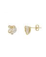 Brinco Fundicao - 2 Zirconia - Laco Liso c/ Redondo 8mm - 00 - 8mm x 9mm - 2.71gr