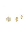 Brinco Fundicao - 2 Zirconia - Redondo Borda Vaz 9mm - 00 - 9mm x 9mm - 1.64gr