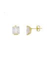 Brinco Fundicao - 2 Zirconia - Quadrado 8mm - 00 - 8mm x 10mm - 2.82gr