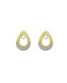 Brinco Gota Vazada Estampada c/ Perola 5mm c/ Rodio - 00 - 11mm x 16mm - 1.40gr