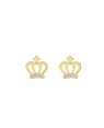 Brinco Coroa Vaz c/ Detalhes Reticulado 12mm c/ Rodio - 00 - 12mm x 12mm - 1.14gr