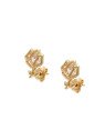 Brinco Fundido 2 Zirconia - Rosa Vaz Invertida - 00 - 10mm x 12mm - 2.16gr