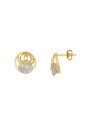 Brinco Fundido 2 Zirconia - Redondo Vaz c/ Zirconia Redonda 8mm na Ponta - 00 - 12mm x 14mm - 3.70gr