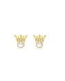 Brinco Fundido 8 Zirconia - Coroa c/ Solitario  - 00 - 10mm x 12mm - 1.91gr
