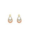 Brinco Gotinha c/ 2 Gotas Vaz c/ Rodio (Branco/Vermelho) - 00 - 8mm x 15mm - 1.10gr