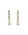 Brinco Fundicao - 70 Zirconia -  Gota c/ Perola  - 00 - 4mm x 25mm - 3.00gr