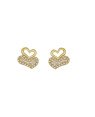 Brinco Fundicao - 58 Zirconia - 1 Coracao Vaz e 1 c/ Pedras 12mm (Faz Lado) - 00 - 12mm x 13mm - 2.70gr