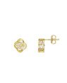 Brinco Fundicao - 2 Zirconia - Flor Vaz Petalas Entrelacada - 00 - 10mm x 11mm - 2.62gr