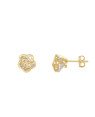 Brinco Fundicao - 2 Zirconia - Flor Vaz c/ Zirconia 8mm Sobreposto - 00 - 9mm x 9mm - 2.89gr