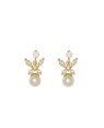 Brinco Fundicao - 12 Zirconia - Trc c/ Borboleta e/ Perola 6mm - 00 - 10mm x 18mm - 1.74gr