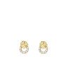 Brinco Fundicao - 14 Zirconia Flor Mini c/ Red Vaz 7mm  c/ Resina - 00 - 7mm x 9mm - 1.30gr