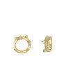 Brinco Fundicao - 8 Zirconia - Argola Centro Picotado  - 00 - 6mm x 12mm - 1.65gr
