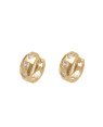 Brinco Fundicao - 6 Zirconia -  Argola c/ 3 Coracao  - 00 - 7mm x 14mm - 4.10gr